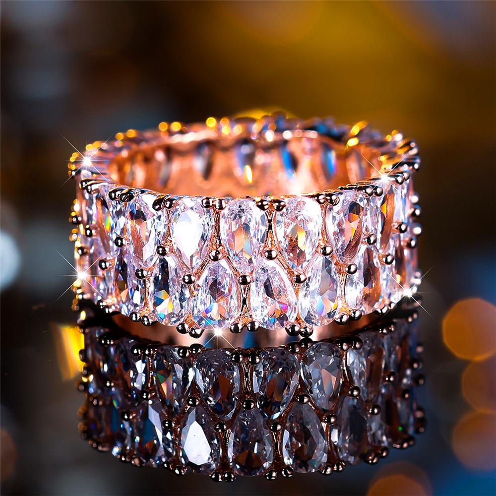 

Роскошное женское обручальное кольцо с кристаллами, фиолетовым и синим цирконием, винтажное черное золото, цвет капли воды, свадебные украшения для женщин 9