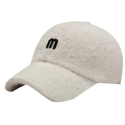 WHITE FANG Hat Cap M Logo Brushed Stylish Cute Casual CA302 Autumn/Winter Women's (01 White)