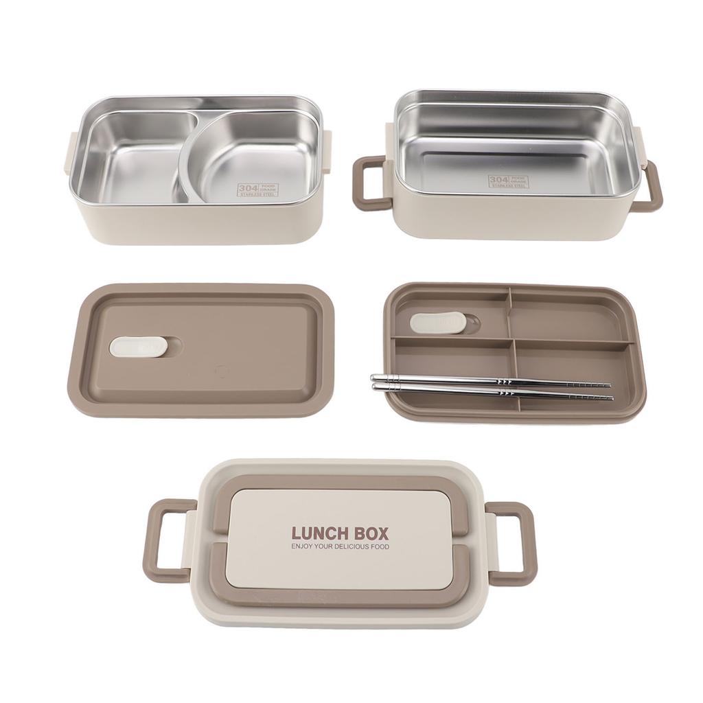 2 Tier Stackable   Box 304 Stainless Steel Insulated Lunch Containers Lkproof Compartment Portable Food Container for School