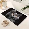 Cute Cat Paw Door Mat – Realistic Gray Kitten with Raised Paw, Playful Pet-Themed Entryway Mat for Living Room, Bedroom