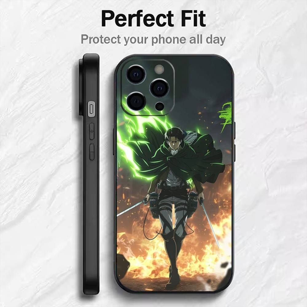 Super Exciting A-Attack-On-Titan  Phone Case For iPhone17,16,15,14,13,12 Plus,Max Soft Silicone Black Cover