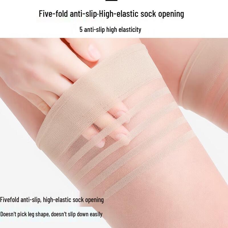 LANGSHA Women's Thigh-High Ultra-Thin Stockings (6 Pairs)