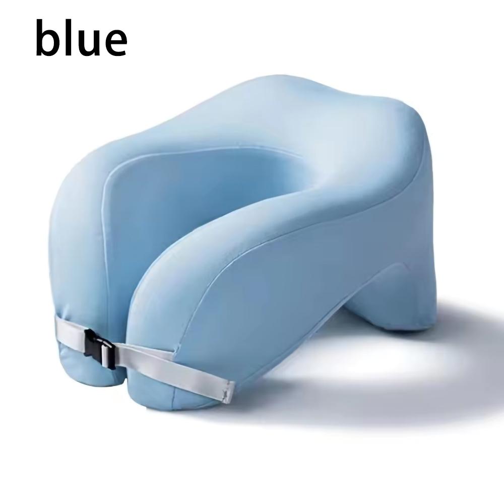

1pcTravel Pillow U-Shape Pure Memory Foam Neck Pillow For Airplane Office Nap Cervical Pillows Flight Sleeping Head Neck Support синий