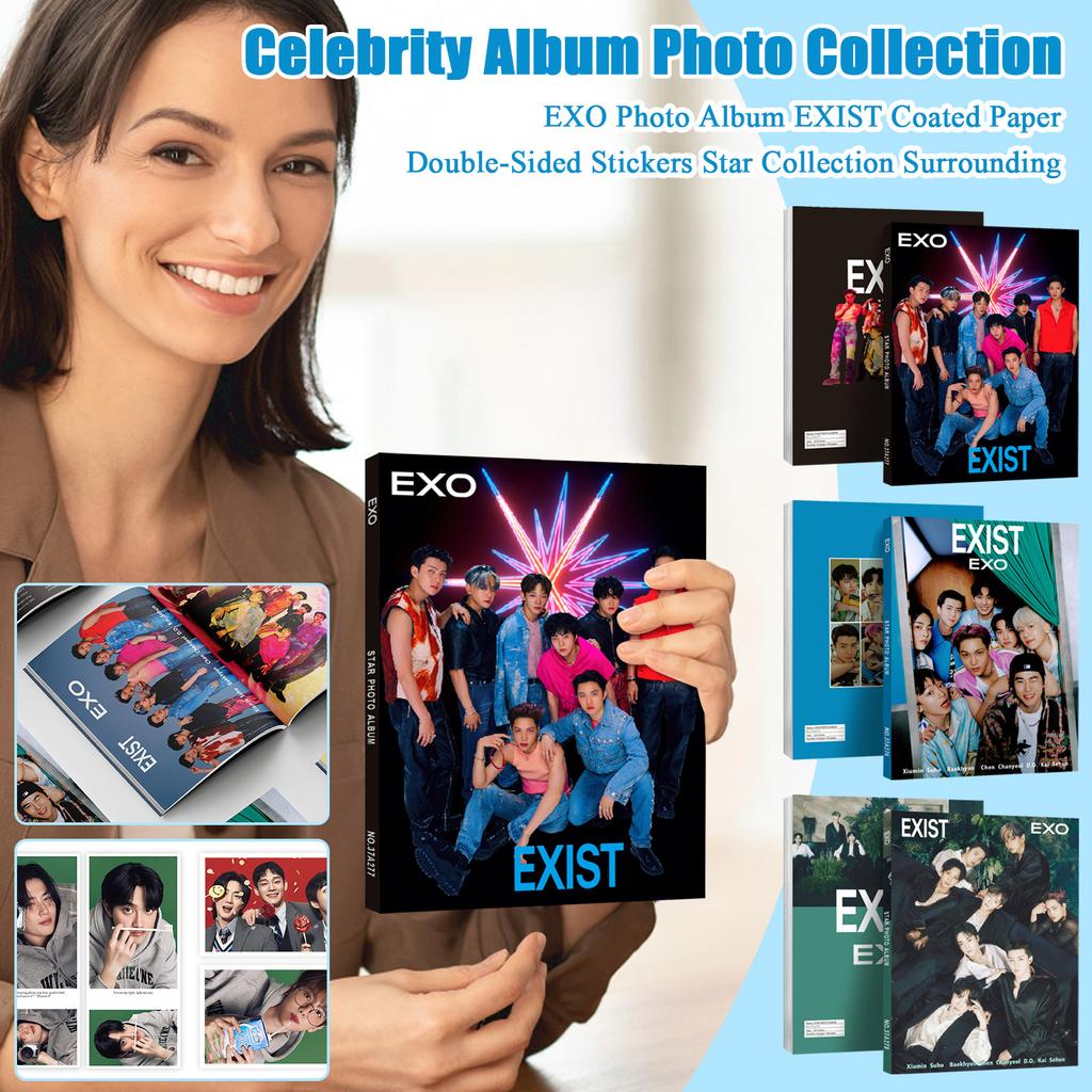 EXO Photo Album EXIST Coated Paper Double-Sided Stickers Star Collection Surrounding