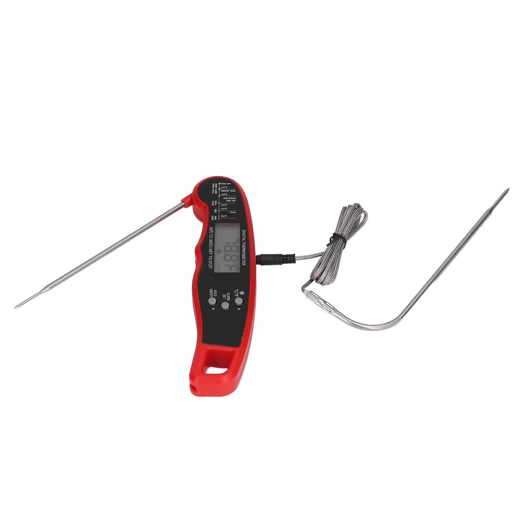 Grilltermometer Dubbel sondhuvud LCD-display Lätt att förvara Digital kötttermometer för hemgrillning