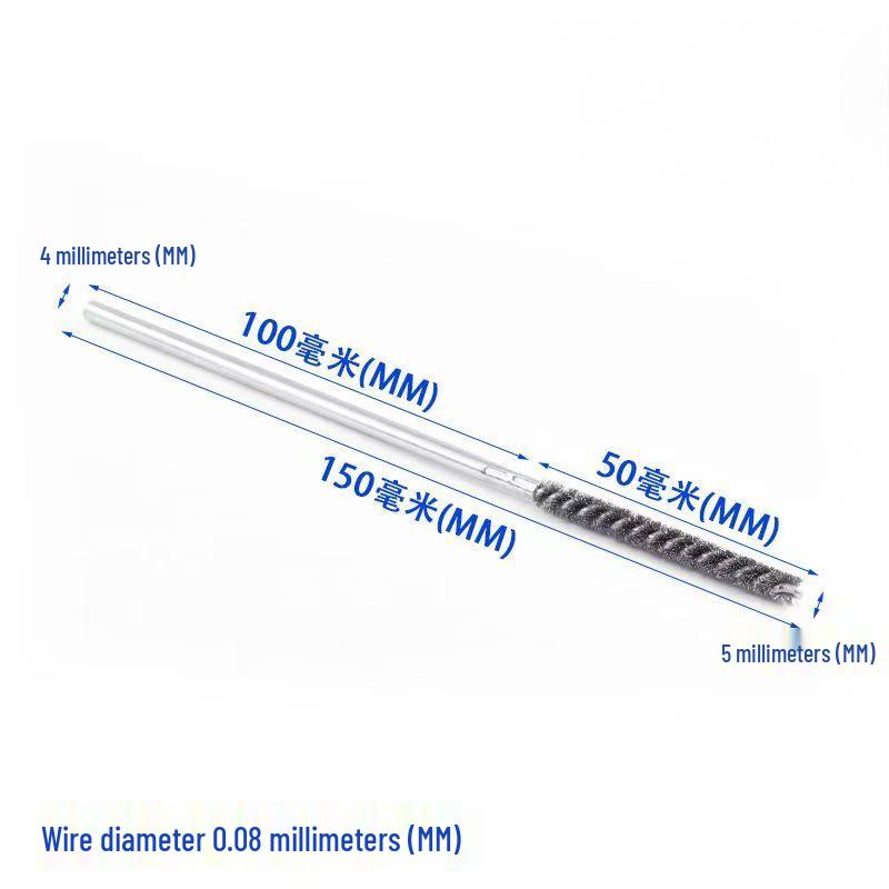 Stainless Steel Pipe Brush with Handle for Deburring, Rust Removal, Polishing, and Cleaning In Extended Inner Holes.