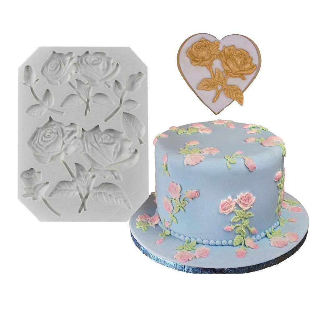 

Rose Shape Silicone Mold for Chocolate Fondant Cake Decorating Tool gray#0
