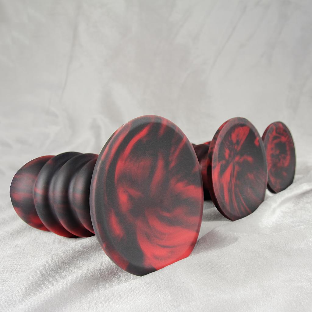 3 Sizes Silicone Anal Beads Plug, Soft Flexible Design, Strong Suction Cup, Waterproof Silicone Material, Comfortable Trainer Collection, Black & Red