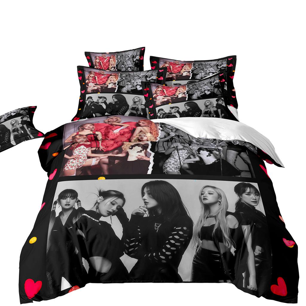 Fashion gidle girl group Bedding Sets Queen King Size Quilt Cover Duvet Cover Sets With Pillowcases Adults Christmas Gifts