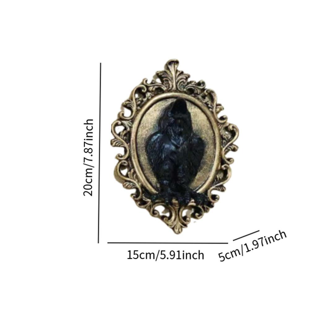 Gotische Wandkunst Dekoration Krähe Harzskulptur Modernes Dekoratives Stück für Hausdekoration Innenraum