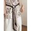 Retro Ethnic Style Printed Silk Scarf Leather Waist Chain Bohemian Personality Belt Clothing Accessories