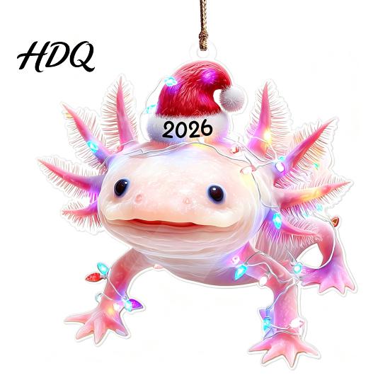 Animal Themed Holiday Decorations Christmas Hanging Ornaments with Lanyard Cute Double Sided Pendant 2026 Creative Shaped Gifts Santa Hat