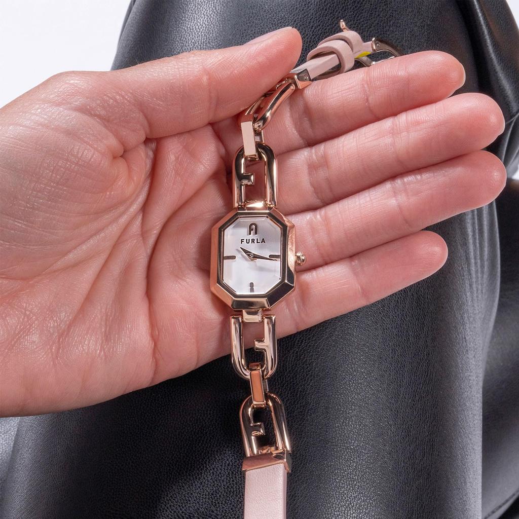 Watch OCTAGONAL Silver Dial Stainless Steel Mineral Glass Quartz Daily Waterproof China Watch WW00044005L3 Rose Gold [Furla] 27.5MM Women's [Item]