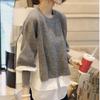 2025 European Autumn/Winter Patchwork Sweater: Chic Two-Piece Style Women's Knitwear