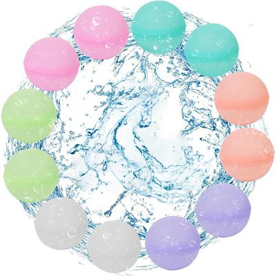 12Pcs Silicone Water Bombs Quick Fill Reusable Water Balls Water Balls Toys for Kids Adults Summer Outdoor Activities