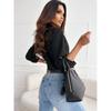 Spring/Summer Women's Long Sleeved Fashion Solid Color Shirt Flip Collar Button Casual Elegant Commuter Shirt