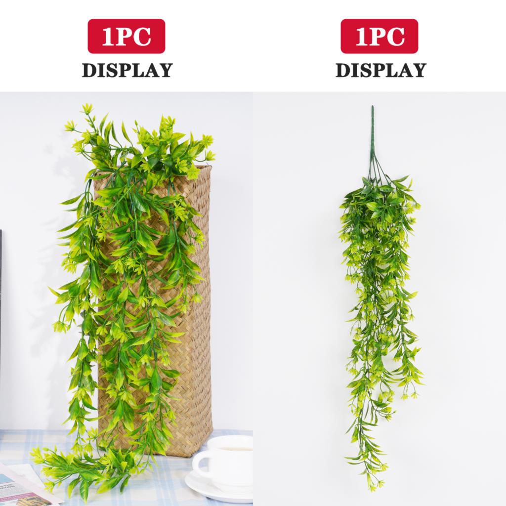 Artificial Plant Rattan Wall Hanging Vines Leaves Branches Plastic Fake Silk Leaf Green Plant Ivy Home Outdoor Garden Decor