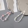Creative  Love Heart Pearl Bow Mobile Phone Strap Beads Lanyard Keychain Luggage Bag Accessories Anti Lost Cellphone Chain
