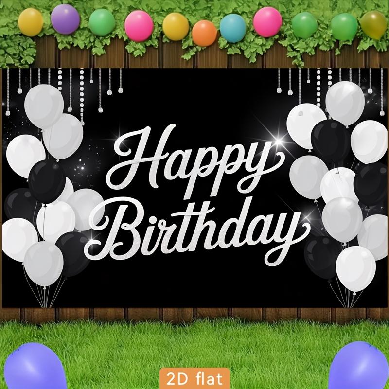 One 2D flat birthday celebration banner poster with a polyester background fabric.PMJ
