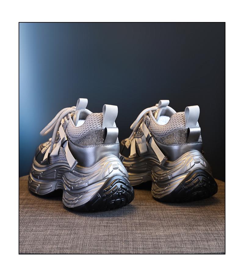 TW1586-2 Women's 8cm Hidden Heel Chunky Dad Shoes - Autumn 2025 Trend