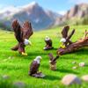 6 Stück Mini-Weißkopfseeadler-Ornamente, Harz-Winzige Adler-Figuren, Miniatur-Weißkopfseeadler-Figuren, Sammler-Accessoires für Feengarten DIY Mikro-Landschaft