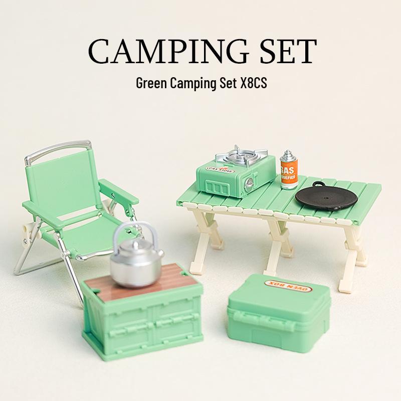 Mini Dollhouse Accessories: Bedroom & Kitchen Play Furniture Set