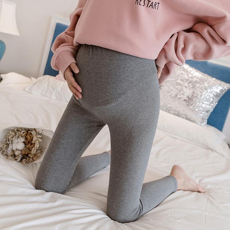 Women's Maternity High Waist Leggings Slim Ankle Pants Solid Color High Stretch Belly Support Casual Trousers