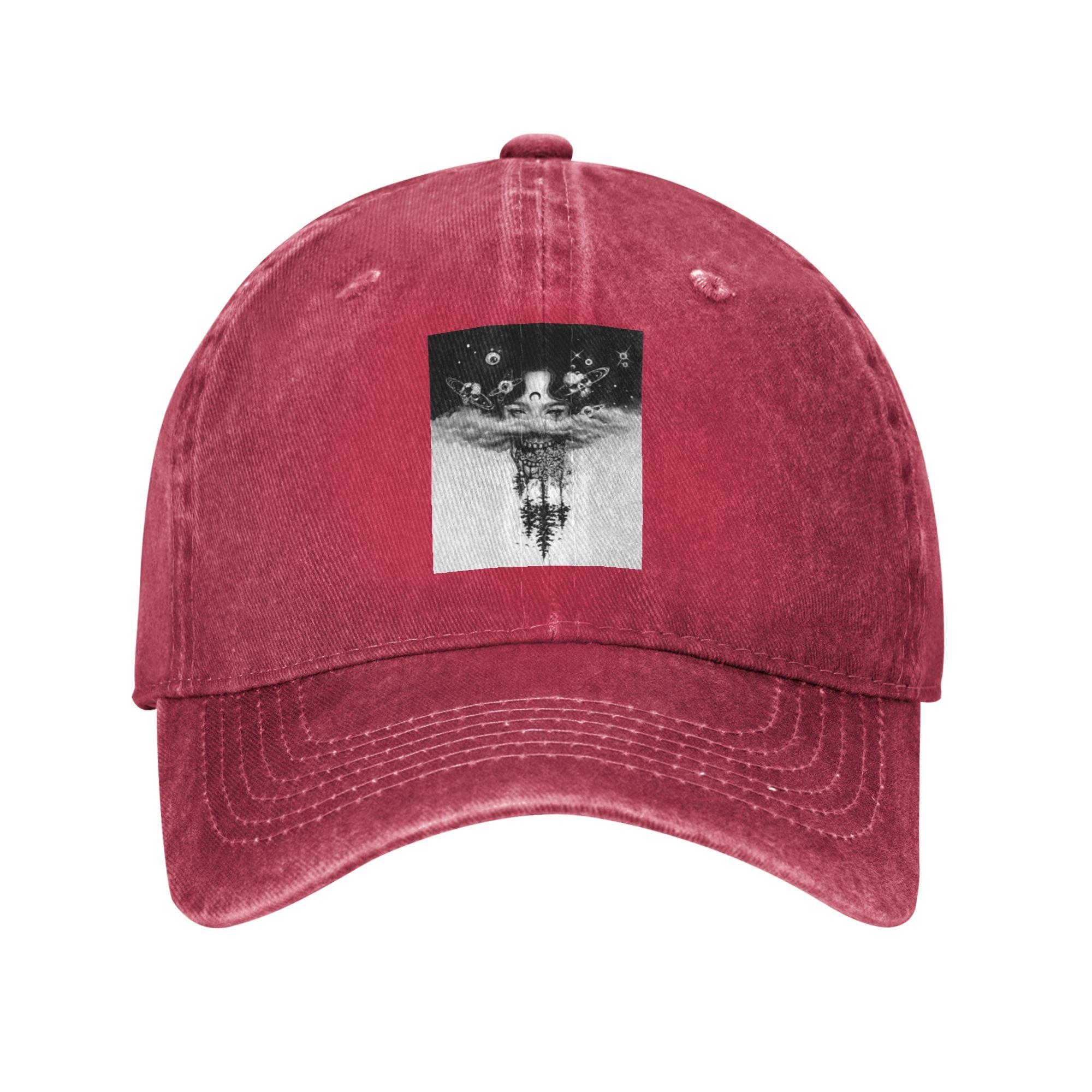 Celestial Trendy Street Style Baseball cap Ready Stock For Fast Dispatch Suitable For Square Faces Adjustable Denim Hat One Size