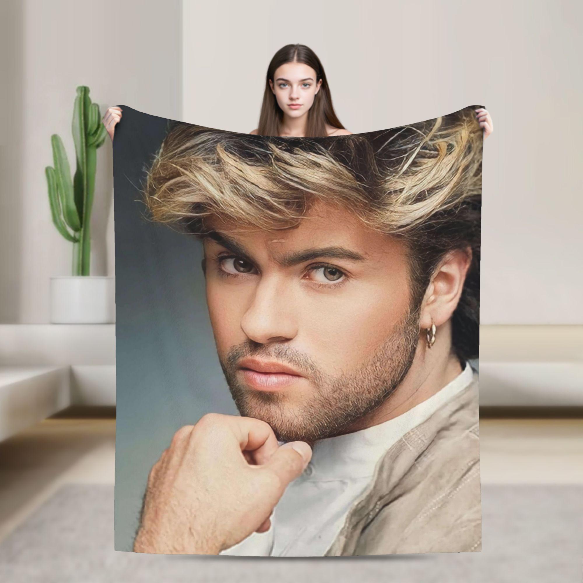 

Super Warm BlanketKids Adult Decorative George Michael British Singer Throw Blanket Flannel Bedspread For Outdoor Bed Cover 80x120cm