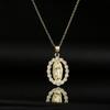 New Arrival Classic Design Virgin Mary Pendant Gold Color Stainless Steel Chain Necklace AAA CZ Zircon Expoxy Jewelry