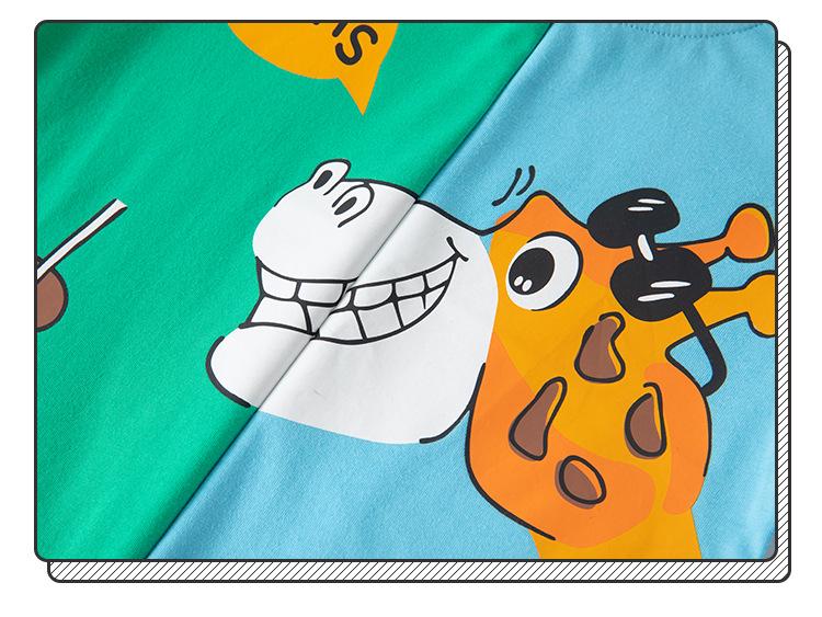Kids Cartoon Animal Short Sleeve T-shirt - Summer New Baby Clothes