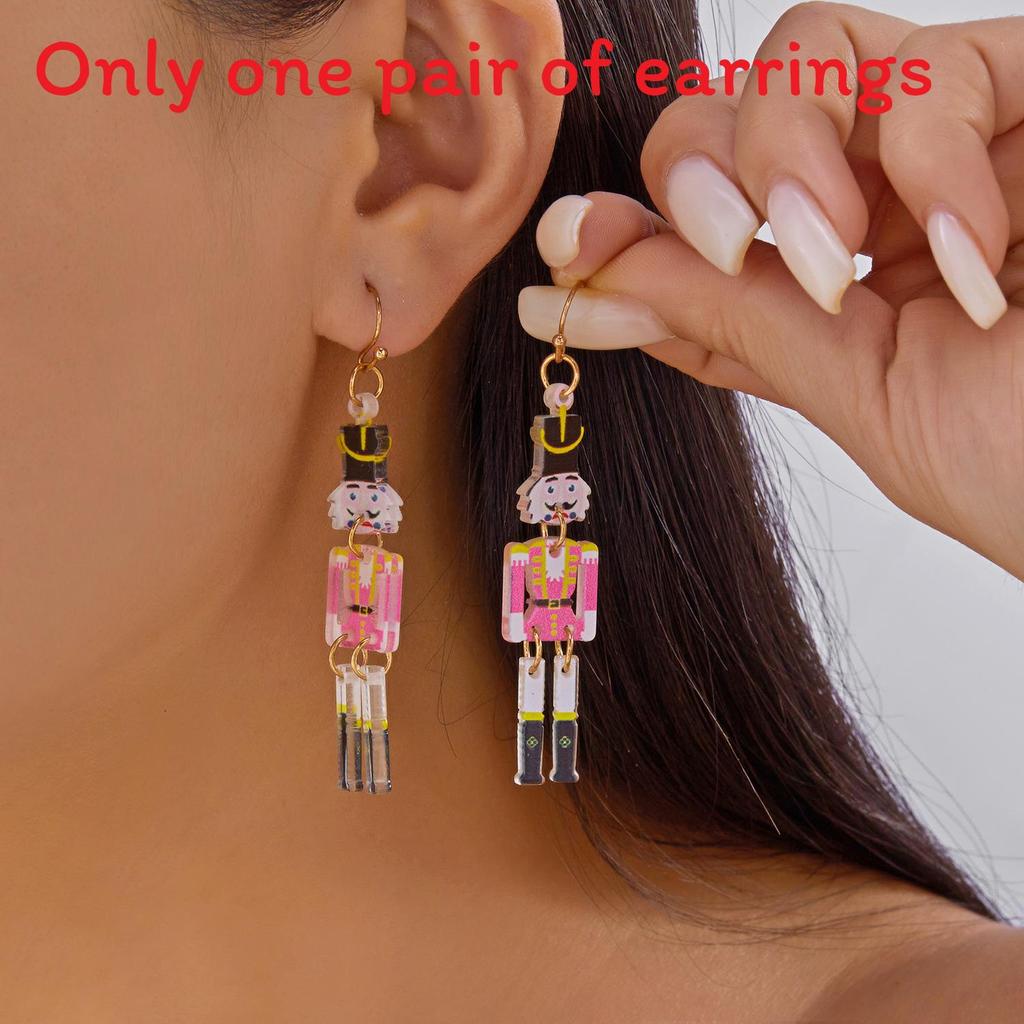 Christmas Series Acrylic Earrings With Santa Claus Rudolph And Christmas Lights For Holiday Fashion