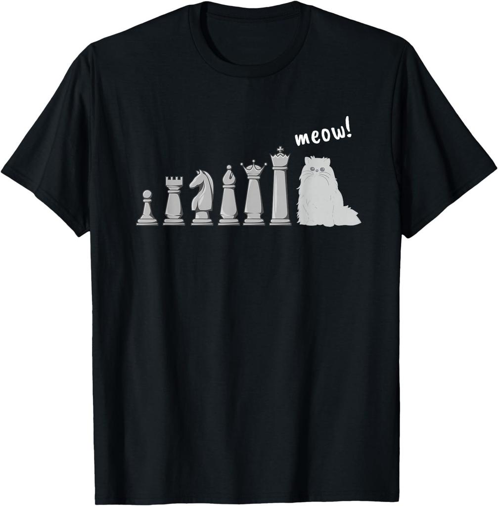 Cat Chess Pawn Meow Funny Chess Player T-Shirt