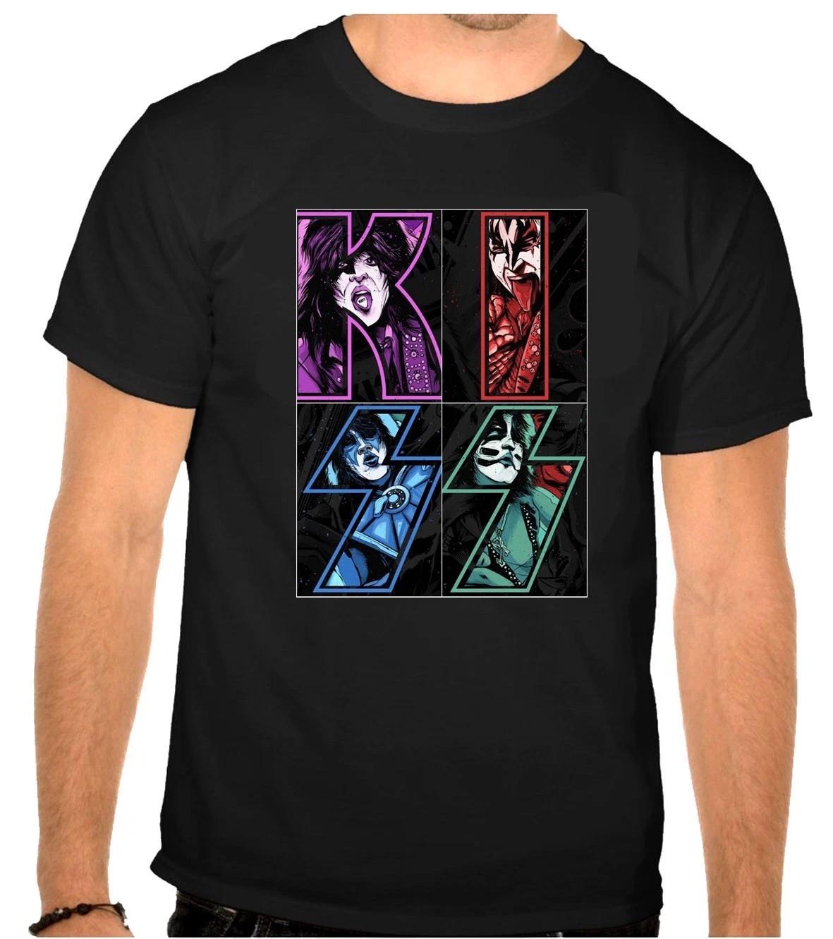 KISS Rock Music Logo Black Kids T-Shirt -1279 -Kids- S