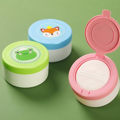 Boîte de talc pour bébé avec houppette intégrée - Solution de rangement portable, sûre et vide pour l'utilisation cosmétique des nouveau-nés