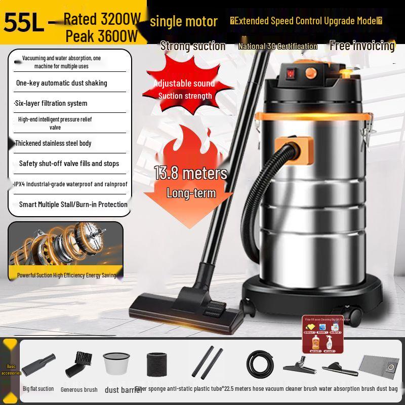 High-Power Industrial Vacuum Cleaner for Home, Auto, and Commercial Carpet Cleaning & Grout Sealing
