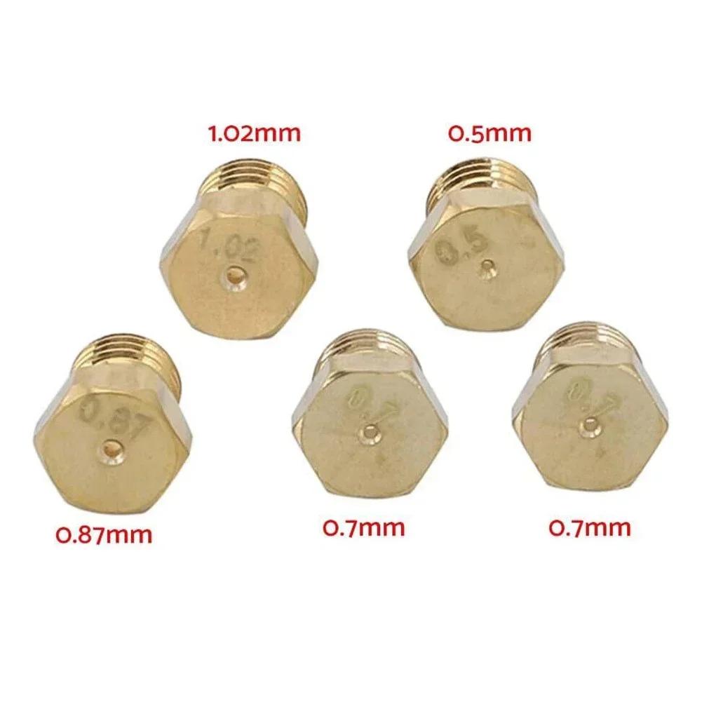 5pcs LPG Gas Jet Set Burner Gas Hob LPG Conversion Kit Nozzles Propane Injector 0.5/0.7/0.87/1.02mm Cooking Appliances