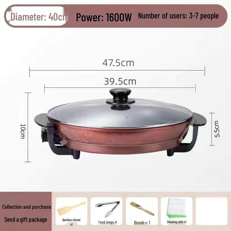 Large Non-stick Multifunctional Electric Frying Pan and Pancake Maker for Home and Commercial Use