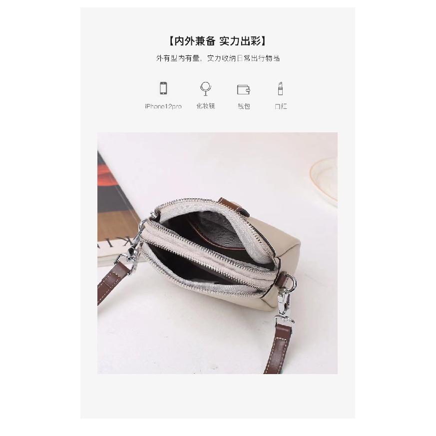 Genuine Leather Women's Bag Phone Bag 2025 New Trendy Mini Cowhide Crossbody Bag Fashion Vertical Single Shoulder Coin Small Bag