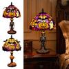 Festive Table Accent Halloween Pumpkin Bat Lamp, Stained Glass Reading Light, Gothic Seasonal Bedroom Decor Cozy Nightstand Light for Bookshelf, Night