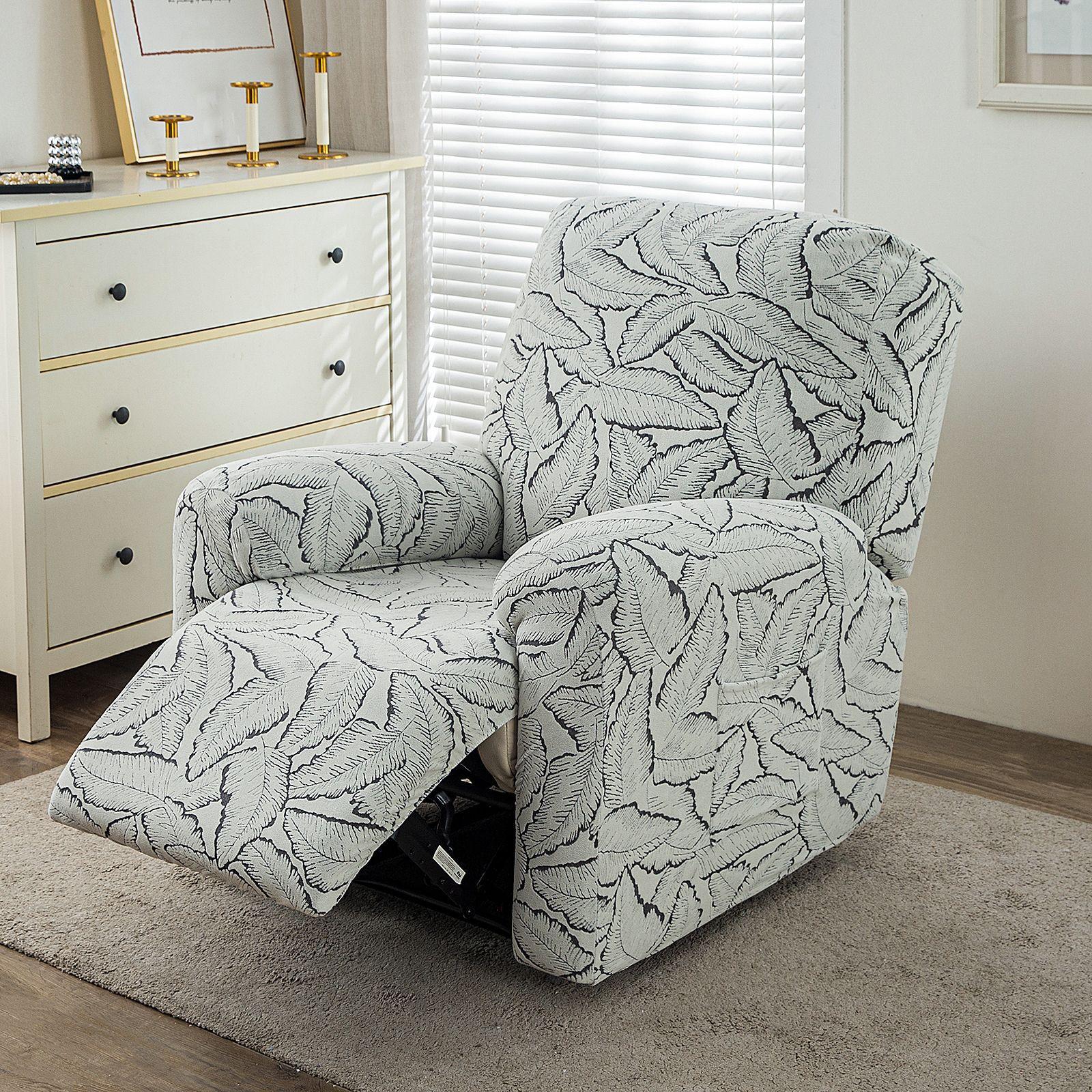 

Stretch Jacquard Armchair Chair Sofa Cover Seater Recliner Chair Cover Slipcover for Living Room Recliner Protector with Pocket сірий