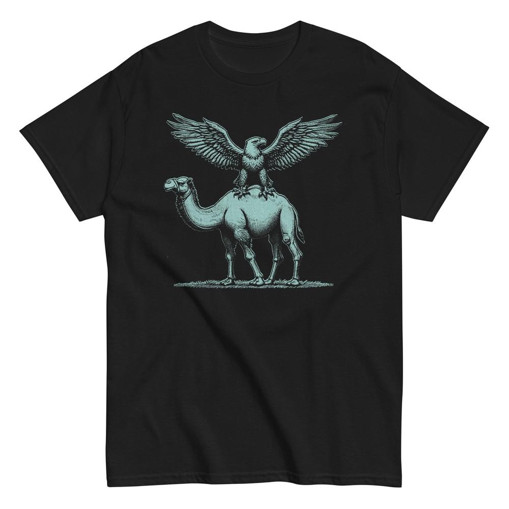 Camel Eagle Men039;s Cotton T-Shirt Funny Animals Tee Unisex T-Shirt S