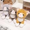 15cm Pingente de Gato Sentado Simulado Fofo Boneca Brinquedo de Pelúcia Animal Macio de Pelúcia Gatinho Branco Preto Chaveiro Boneca Presente de Aniversário para Crianças