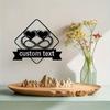 Personalized Double Love Metal Wall Art Custom Name Sign Home Bedroom Decor