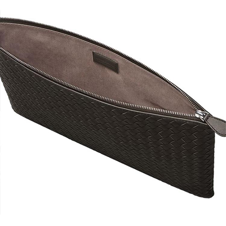 Bottega Veneta Intrecciato Solid Color Woven Lambskin Clutch Men clutch Dark-Brown 355261-V0010-2006