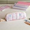 Soft Padded Pencil Case Star Plaid Print Large Capacity Multifunctional Stationery Holder for School Home Office Use