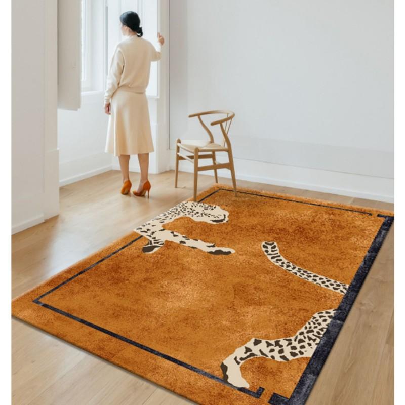 Light Luxury Plush Lounge Rug Home Bedroom Decor Leopard Print Carpet Thicken Study Non-slip Mat Nordic Carpets for Living Room