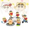 Cute Crayon Shin-chan Pvc Model Set Featuring Shinnosuke In Playful Outdoor Scenes