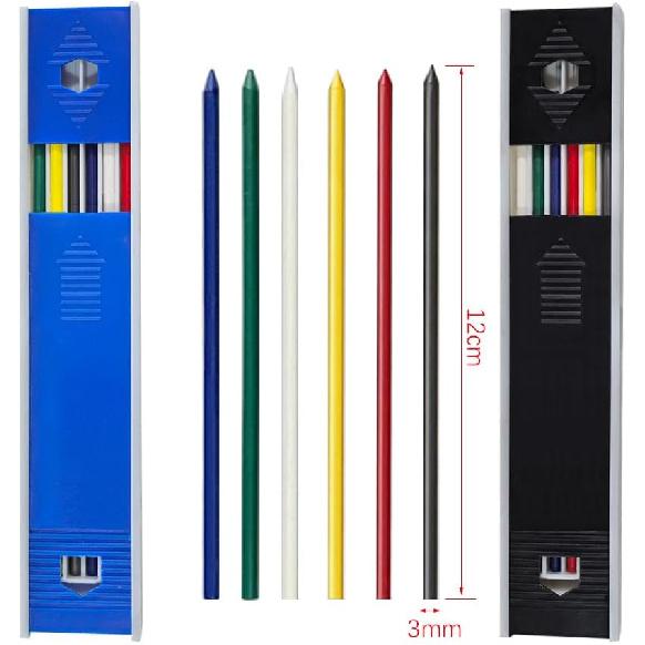 3.0mm Solid Mechanical Carpenter Pencils Set with Refills Woodworking Pencils Marker Marking Tools for Architect Construction(2pencil+2box lead)