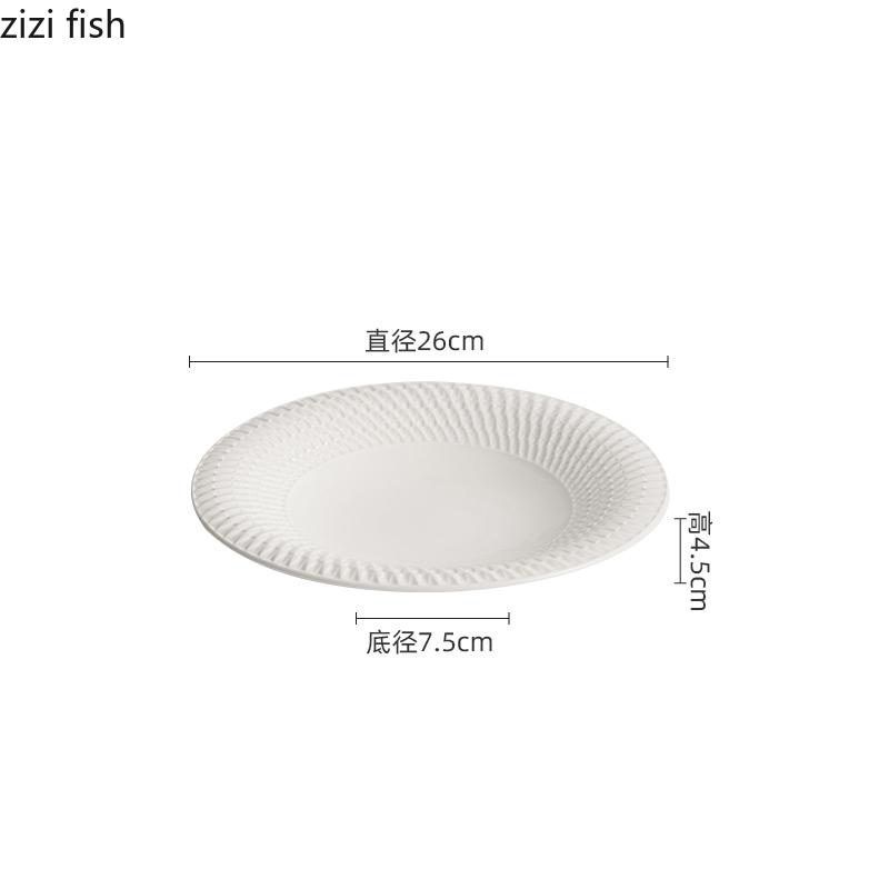 Pure White Relief Texture Ceramic Deep Bowl Salad Bowl Dessert Bowl Pasta Bowls Thick Soup Bowls Restaurant Specialty Tableware